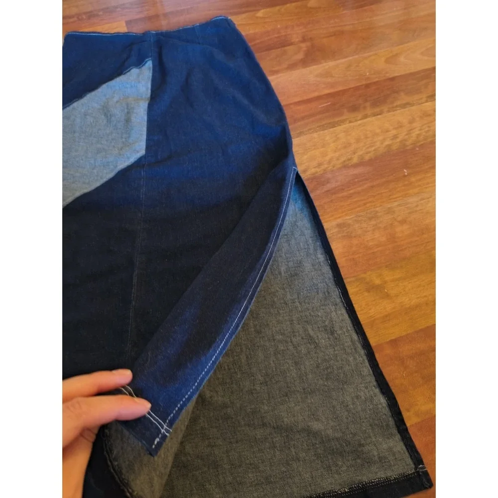 Rave Stretch Denim Patchwork Maxi Skirt XL - Picture 7 of 13